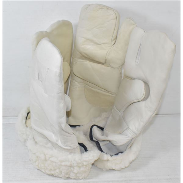 2 PAIR WINTER LINED WORK MITTS
