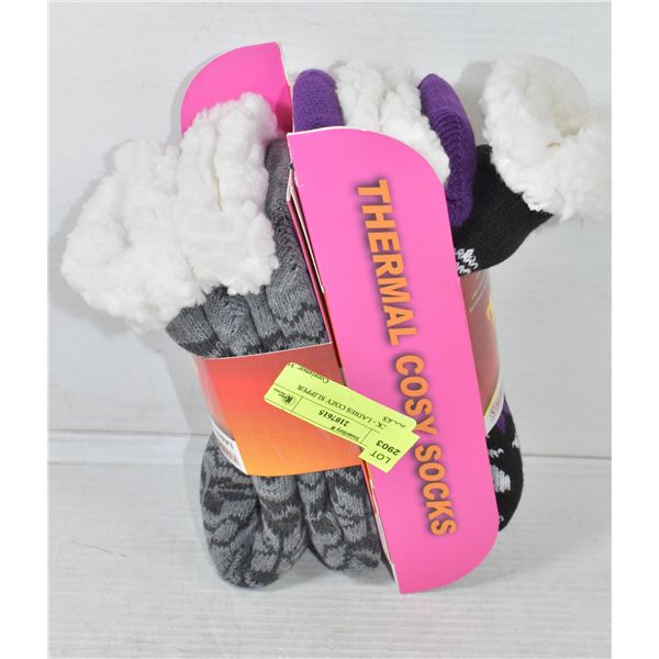 2 PACK - LADIES COZY SLIPPER SOCKS