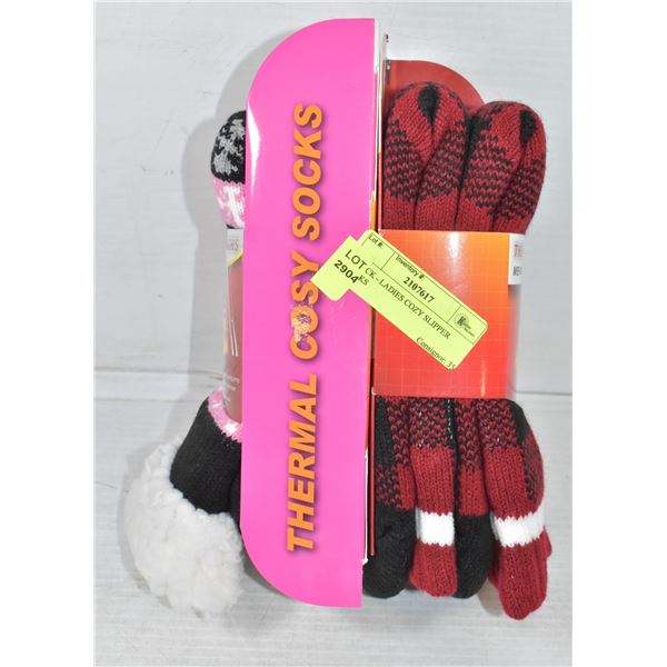 2 PACK - LADIES COZY SLIPPER SOCKS