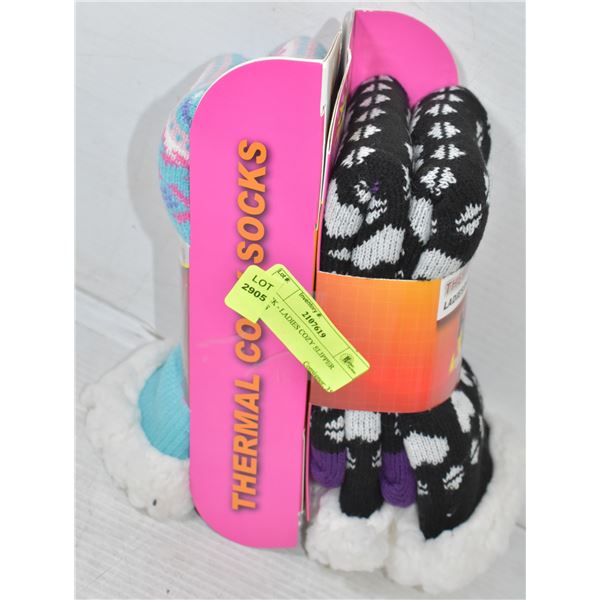 2 PACK - LADIES COZY SLIPPER SOCKS