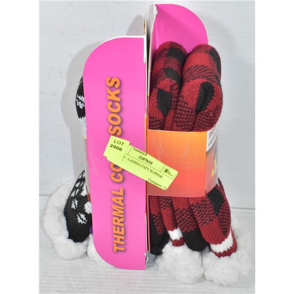 2 PACK - LADIES COZY SLIPPER SOCKS