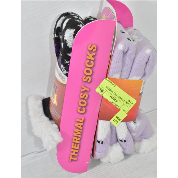 2 PACK - LADIES COZY SLIPPER SOCKS