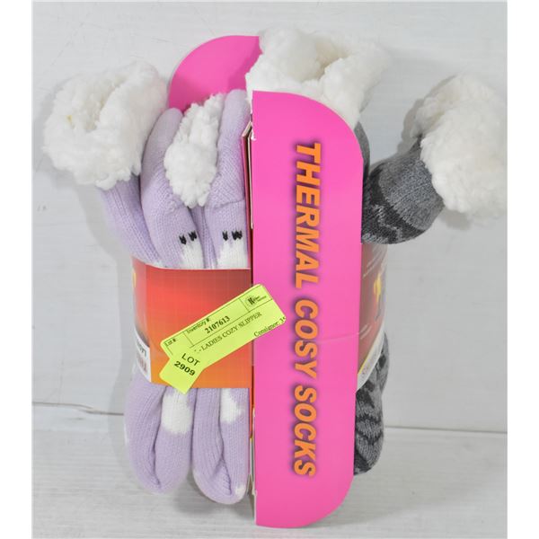 2 PACK - LADIES COZY SLIPPER SOCKS