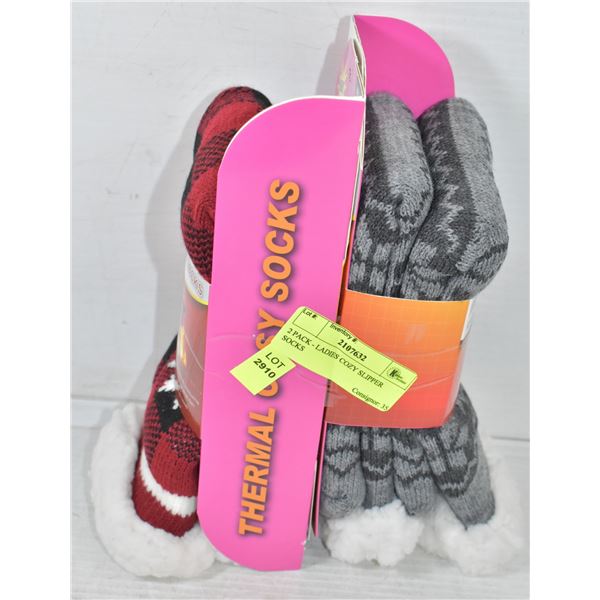 2 PACK - LADIES COZY SLIPPER SOCKS