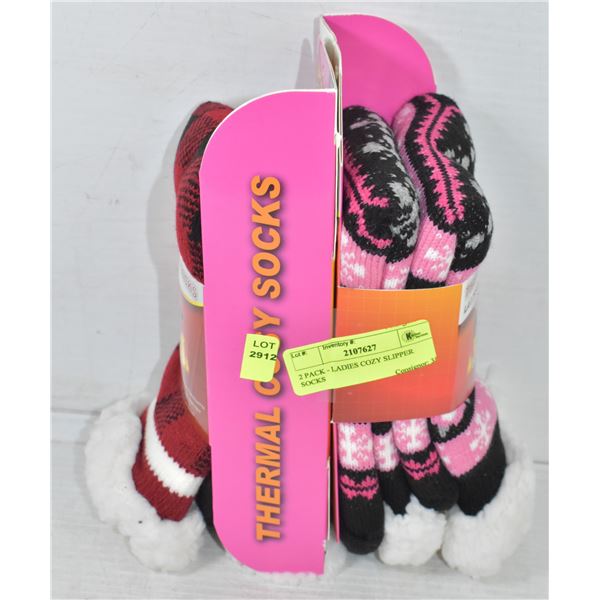 2 PACK - LADIES COZY SLIPPER SOCKS