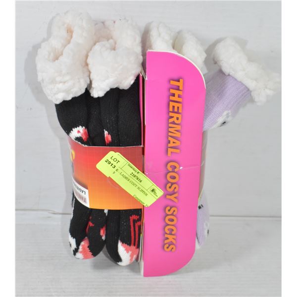 2 PACK - LADIES COZY SLIPPER SOCKS
