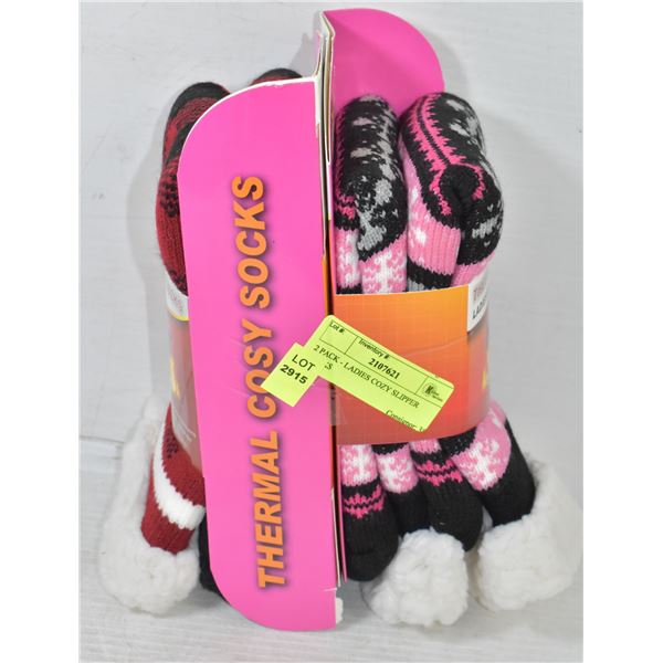 2 PACK - LADIES COZY SLIPPER SOCKS