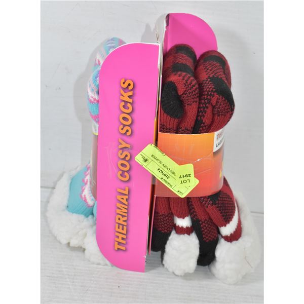 2 PACK - LADIES COZY SLIPPER SOCKS