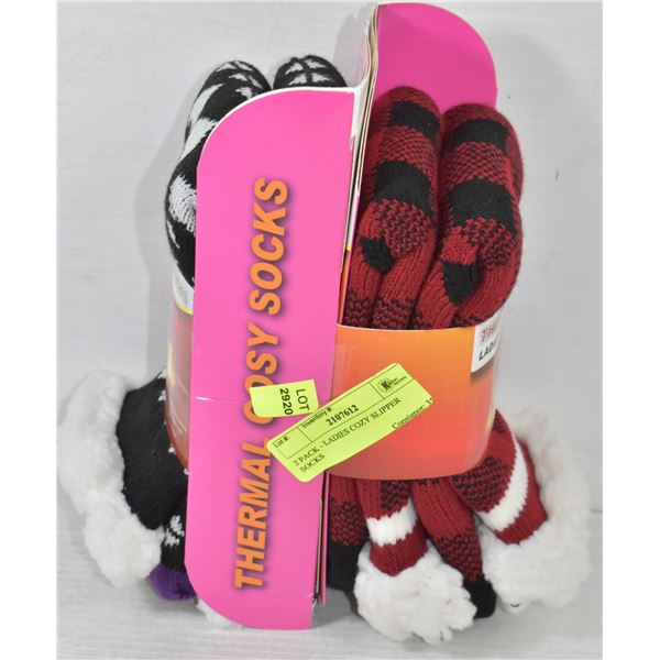 2 PACK - LADIES COZY SLIPPER SOCKS