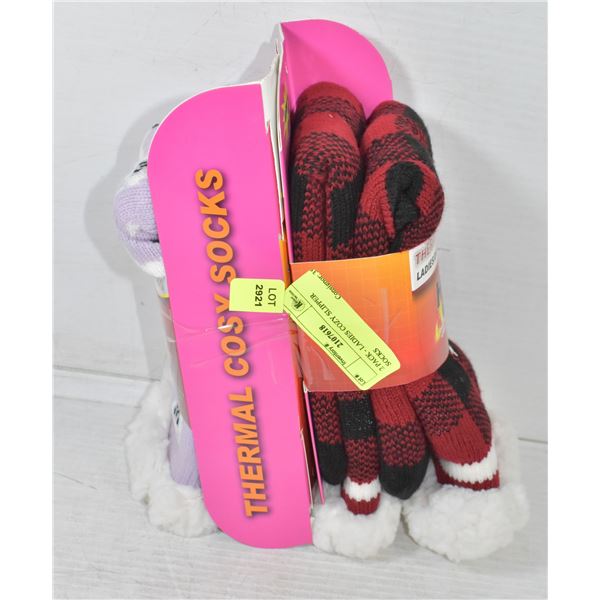 2 PACK - LADIES COZY SLIPPER SOCKS