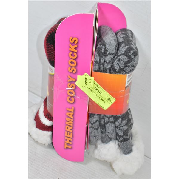 2 PACK - LADIES COZY SLIPPER SOCKS