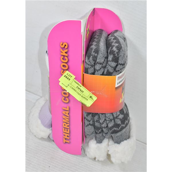 2 PACK - LADIES COZY SLIPPER SOCKS