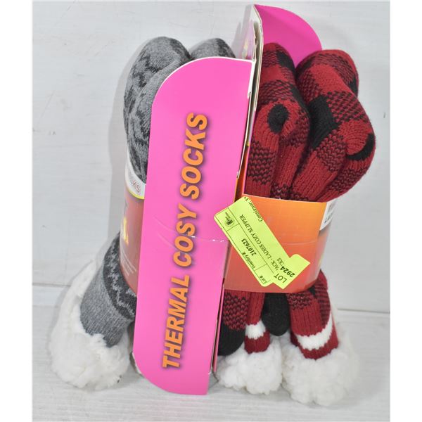 2 PACK - LADIES COZY SLIPPER SOCKS