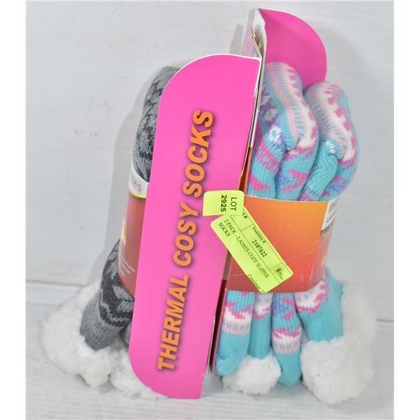 2 PACK - LADIES COZY SLIPPER SOCKS
