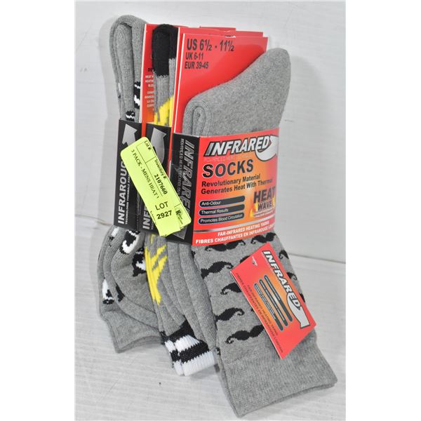 3 PACK - MENS HEAT WAVE SOCKS