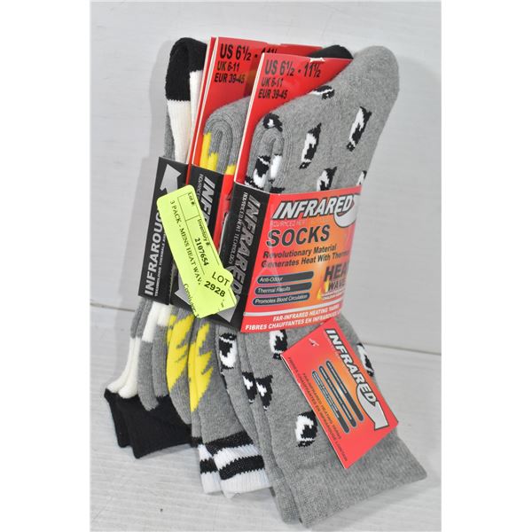 3 PACK - MENS HEAT WAVE SOCKS