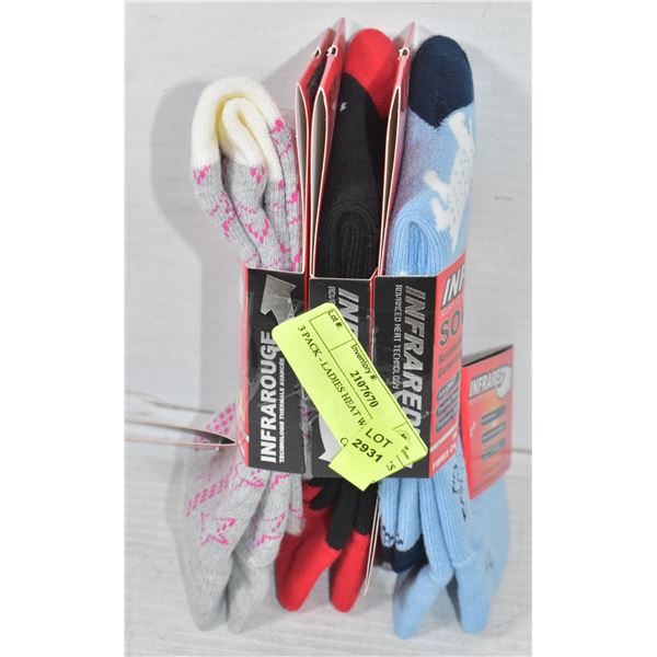 3 PACK - LADIES HEAT WAVE SOCKS