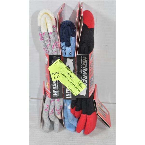 3 PACK - LADIES HEAT WAVE SOCKS