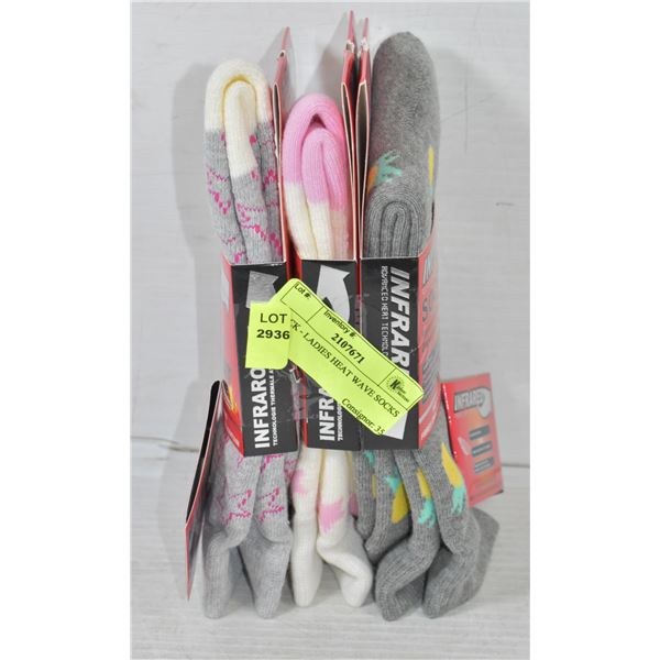 3 PACK - LADIES HEAT WAVE SOCKS