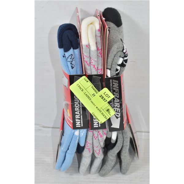 3 PACK - LADIES HEAT WAVE SOCKS
