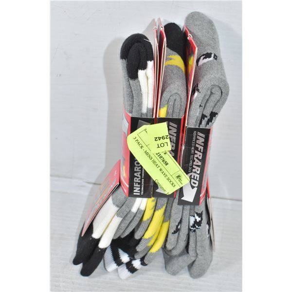 3 PACK - MENS HEAT WAVE SOCKS