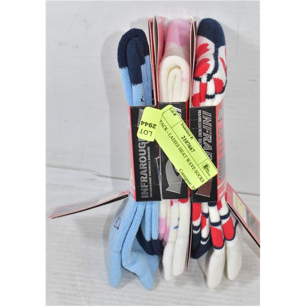 3 PACK - LADIES HEAT WAVE SOCKS