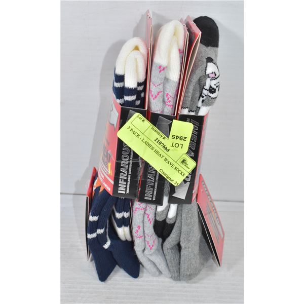 3 PACK - LADIES HEAT WAVE SOCKS
