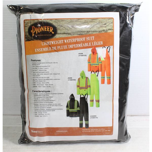 NEW 2XL PIONEER LIGHTWEIGHT WATERPROOF 2PC SUIT