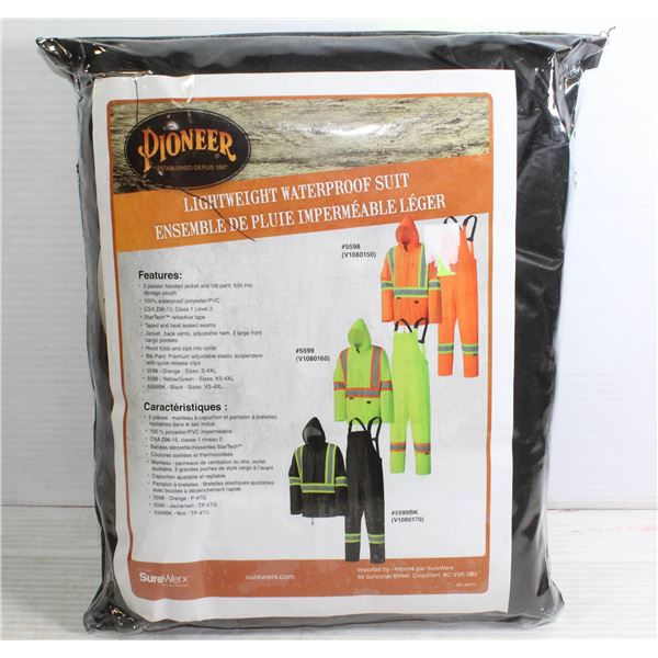 NEW 2XL PIONEER LIGHTWEIGHT WATERPROOF 2PC SUIT