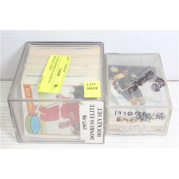 2 CONTAINERS OF ASSORTED HOCKEY CARDS