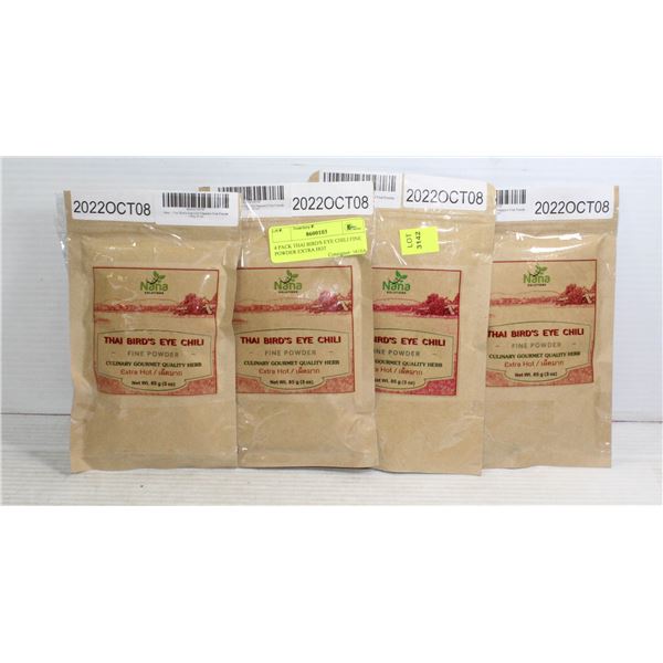 4 PACK THAI BIRD'S EYE CHILI FINE POWDER EXTRA HOT