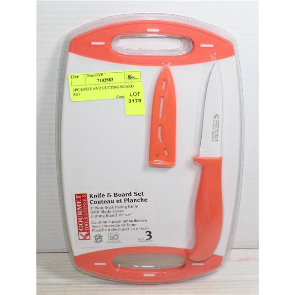 3PC KNIFE AND CUTTING BOARD SET