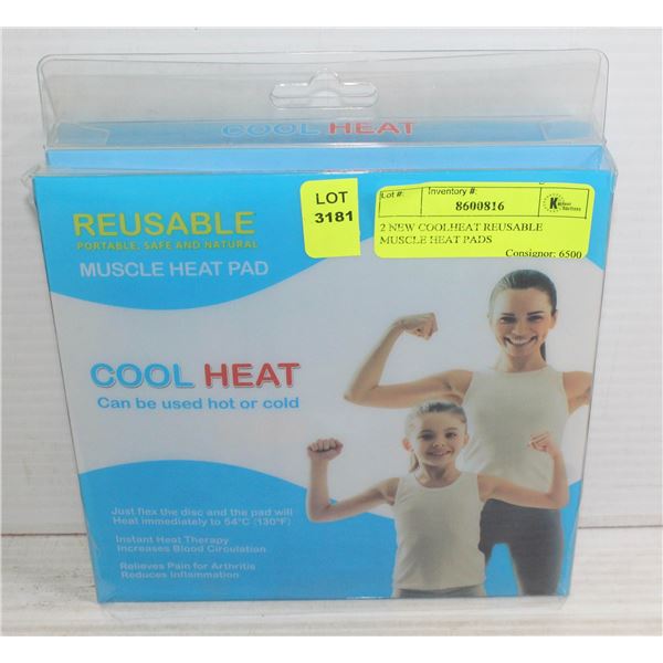 2 NEW COOLHEAT REUSABLE MUSCLE HEAT PADS