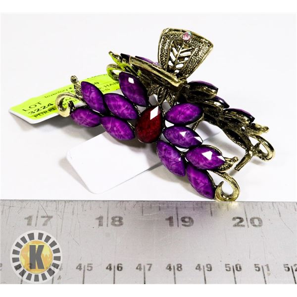 NEW VINTAGE STYLE LARGE HAIR CLIP PURPLE