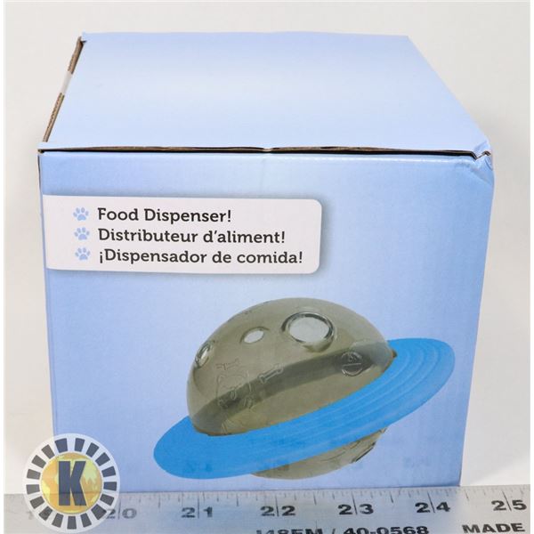 NEW SATURN THEMED PET FOOD DISPENSER BLUE