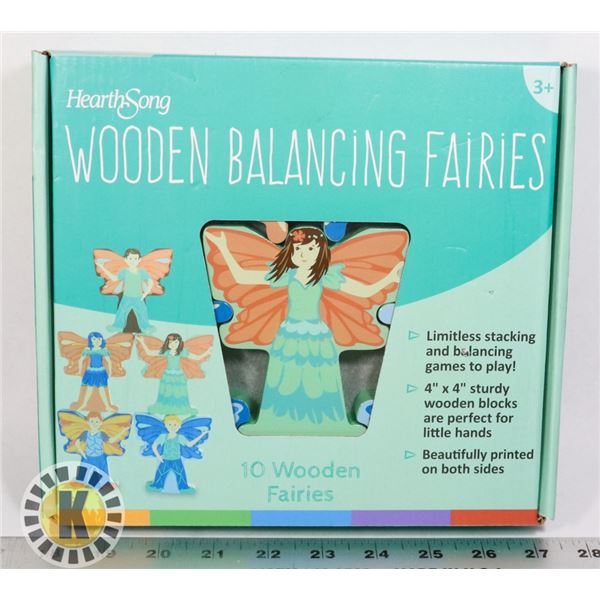 NEW WOODEN BALANCING FAIRIES 10 FAIRIES IN A BOX