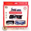 NEW VINTAGE TRAIN 3 CARS. 10PCS TRACKS 2AA BATTERI