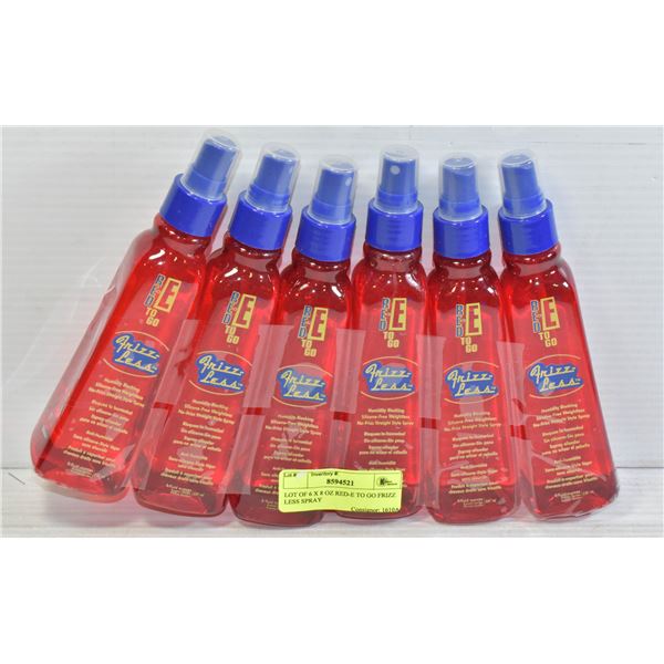 LOT OF 6 X 8 OZ RED-E TO GO FRIZZ LESS SPRAY