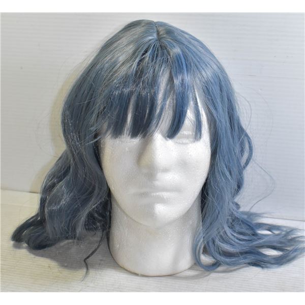 BRAND NEW COSTUME WIG W/ WIG CAP SHARK BLUE COLOR