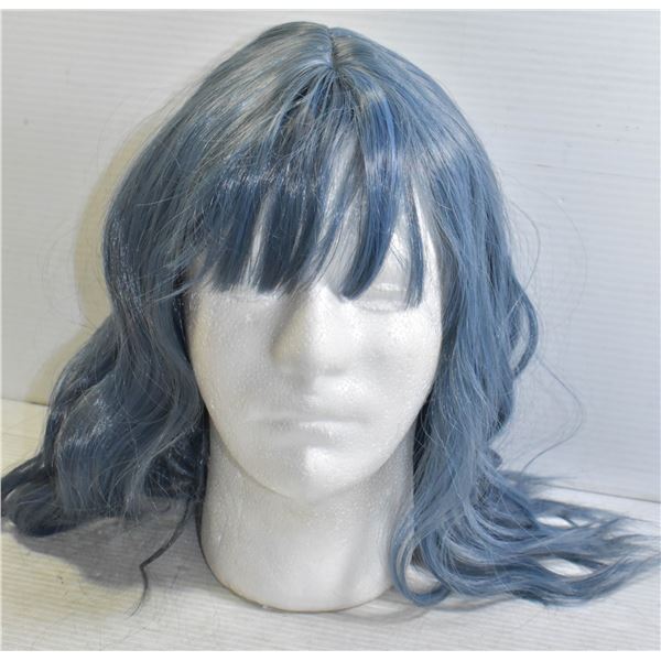 BRAND NEW COSTUME WIG W/ WIG CAP SHARK BLUE COLOR