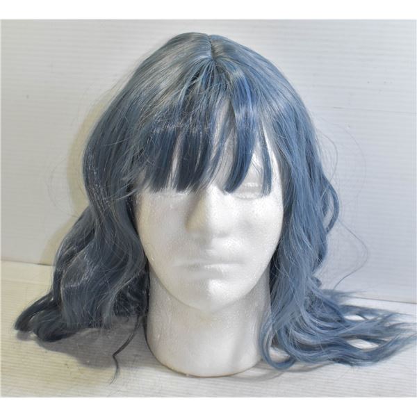 BRAND NEW COSTUME WIG W/ WIG CAP SHARK BLUE COLOR
