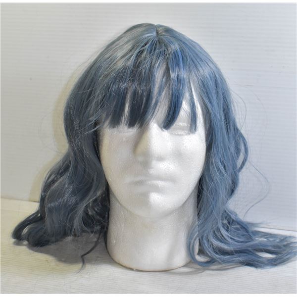 BRAND NEW COSTUME WIG W/ WIG CAP SHARK BLUE COLOR