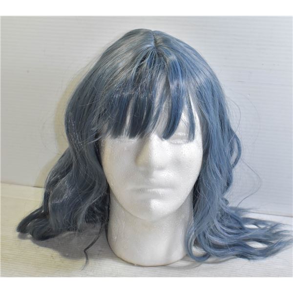 BRAND NEW COSTUME WIG W/ WIG CAP SHARK BLUE COLOR