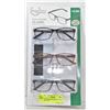 FOSTER GRANT READING GLASSES-3 PACK +2.00