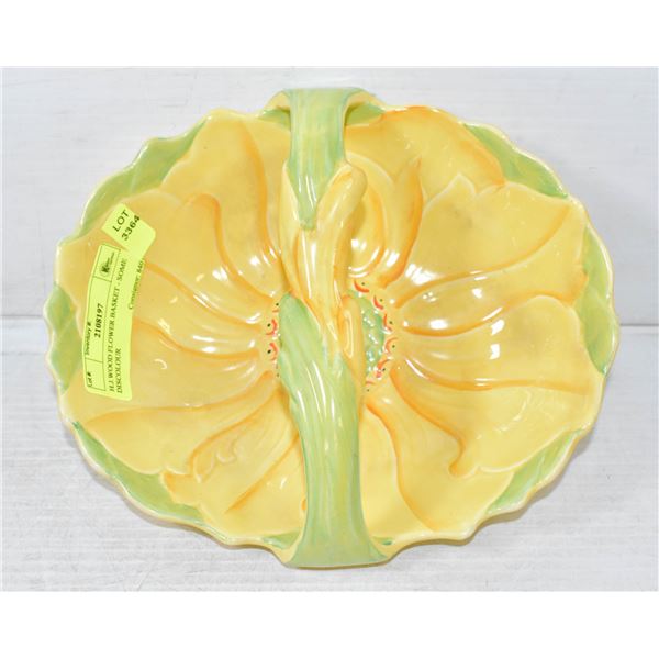 H.J.WOOD FLOWER BASKET - SOME DISCOLOUR