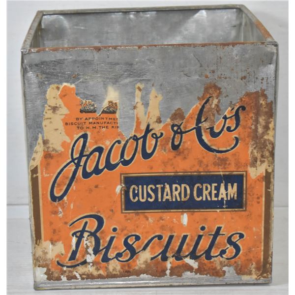 ANTIQUE SQUARE METAL CUSTARD CAN