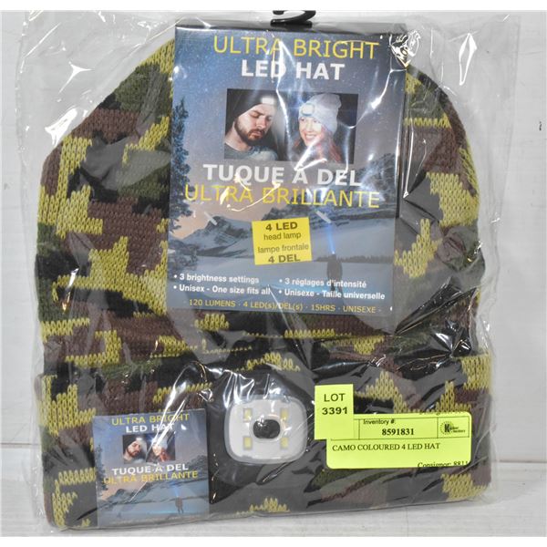CAMO COLOURED 4 LED HAT
