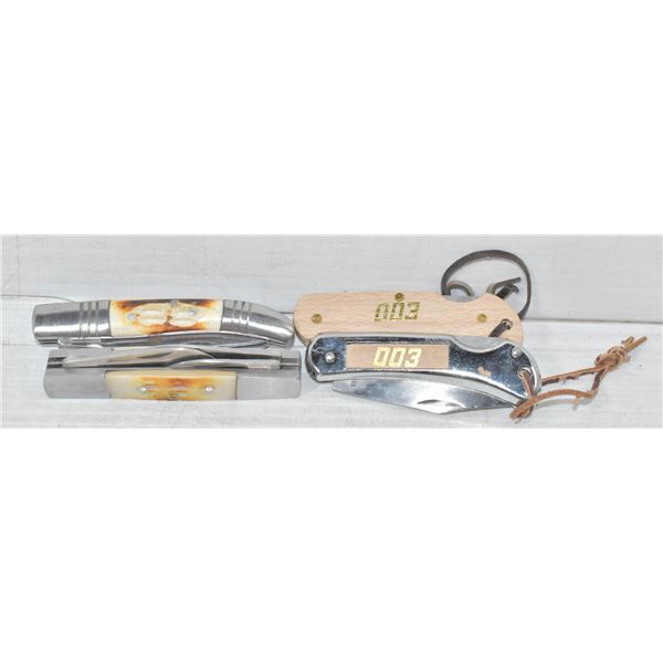 LOT OF 4 FOLDING KNIVES