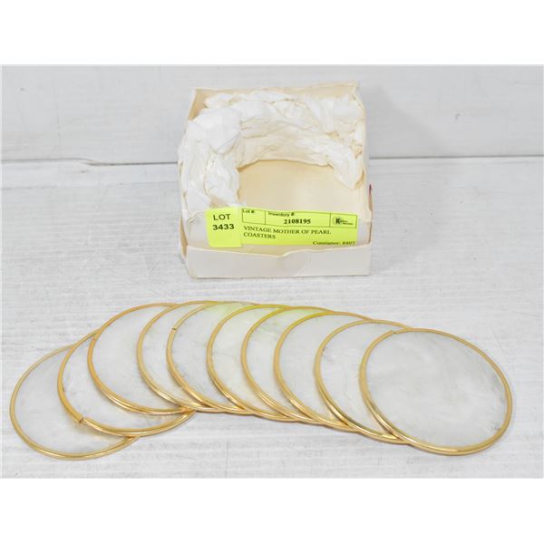 VINTAGE MOTHER OF PEARL COASTERS