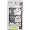 FOSTER GRANT LADIES READING GLASSES-3 PACK +1.50
